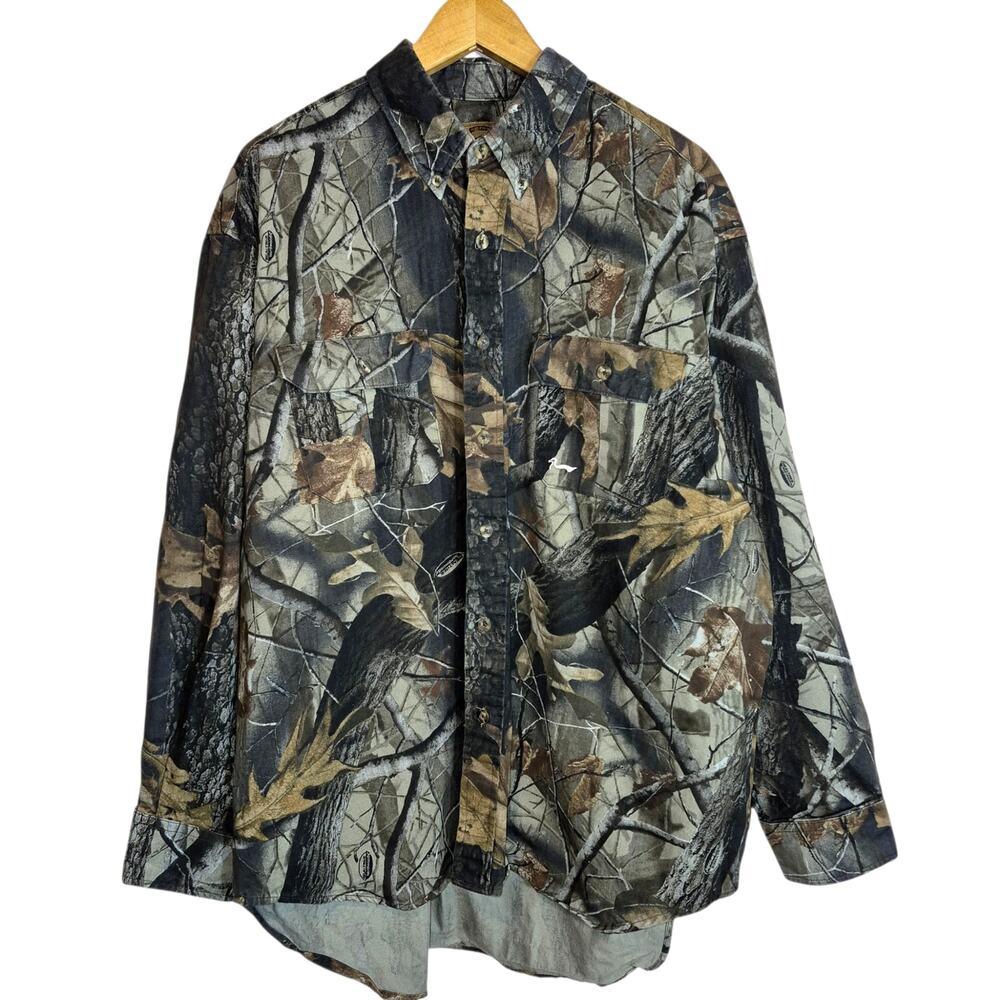 VTG Duxback Men's Big and Tall Camouflage Canvas Hunting Shirt Full Button 2XLT